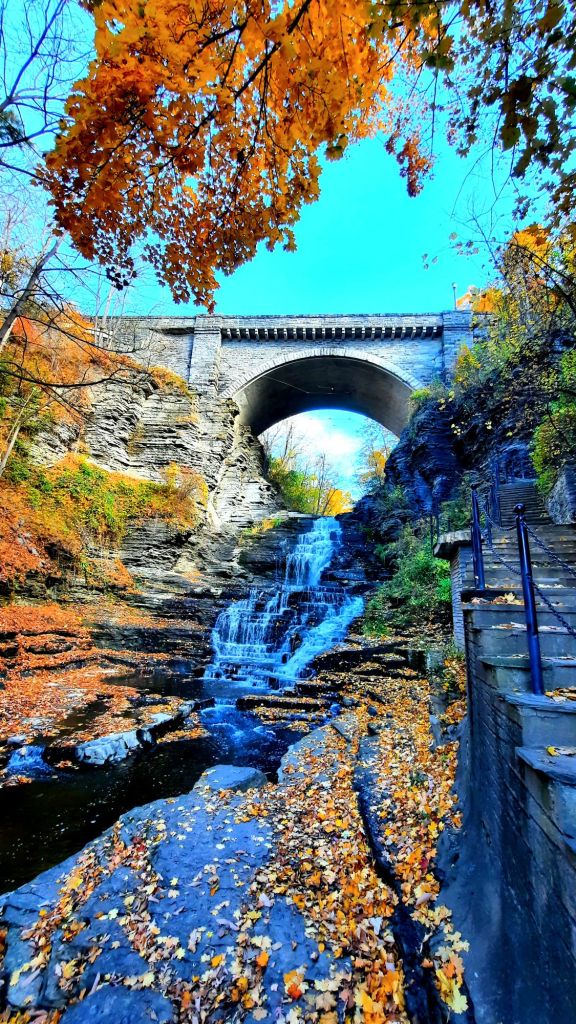 The Cascadilla Gorge Trail is incredible when the autumn foliage is at its peak.