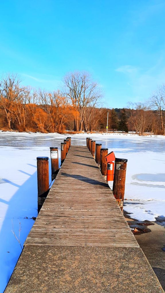 Dock at Cass Park in Ithaca, NY - last view of the ice before the thaw
