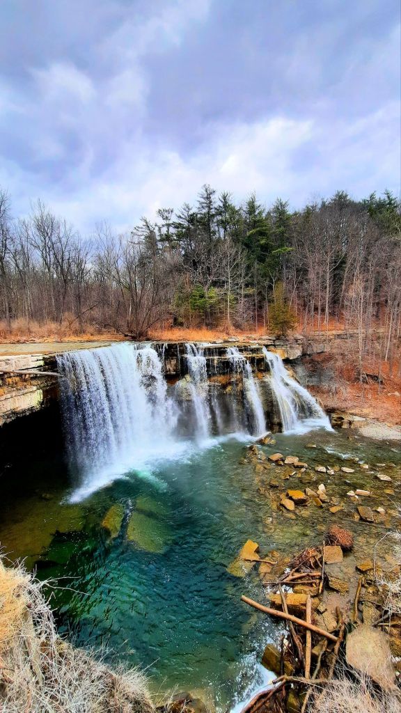 Ludlowville Falls at Ludlowville Park in Lansing, New York - flx finger Lakes waterfalls