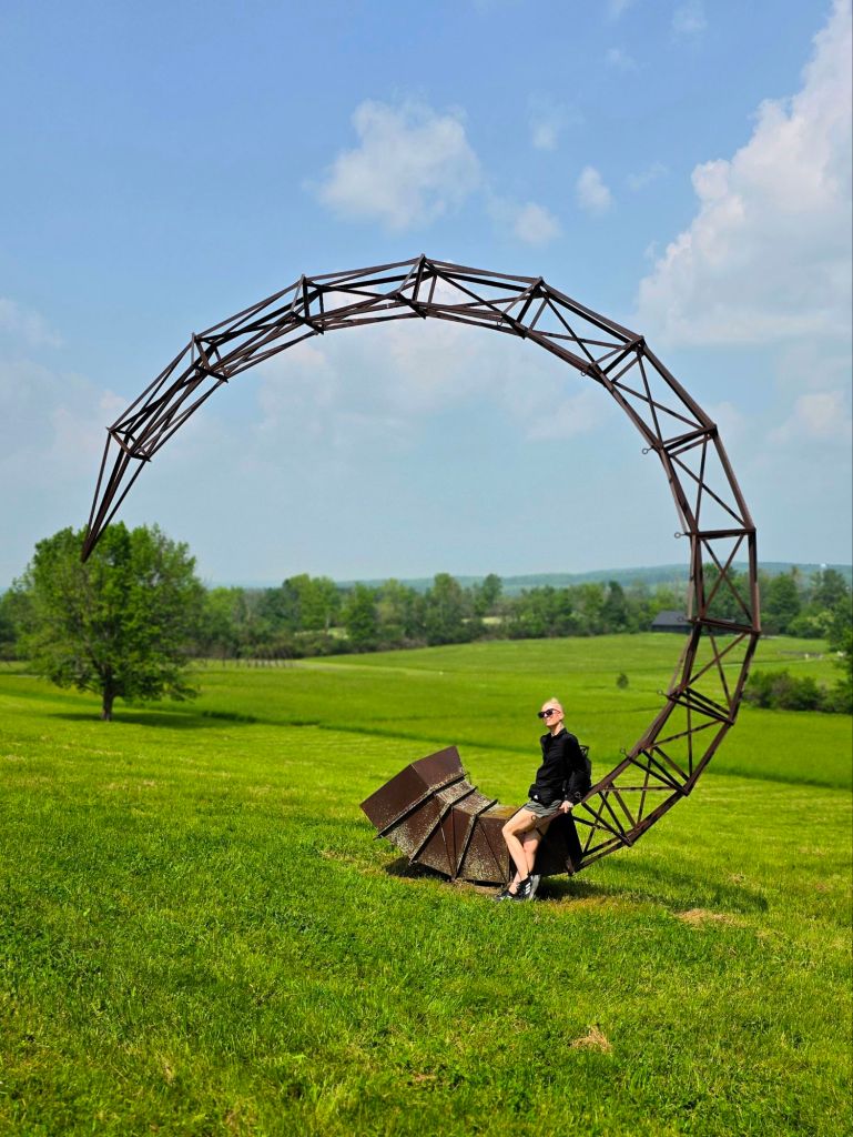 Sculpture at Stone Quarry Hill Art Park in Cazenovia, New York + Kae Audhild travel blogger