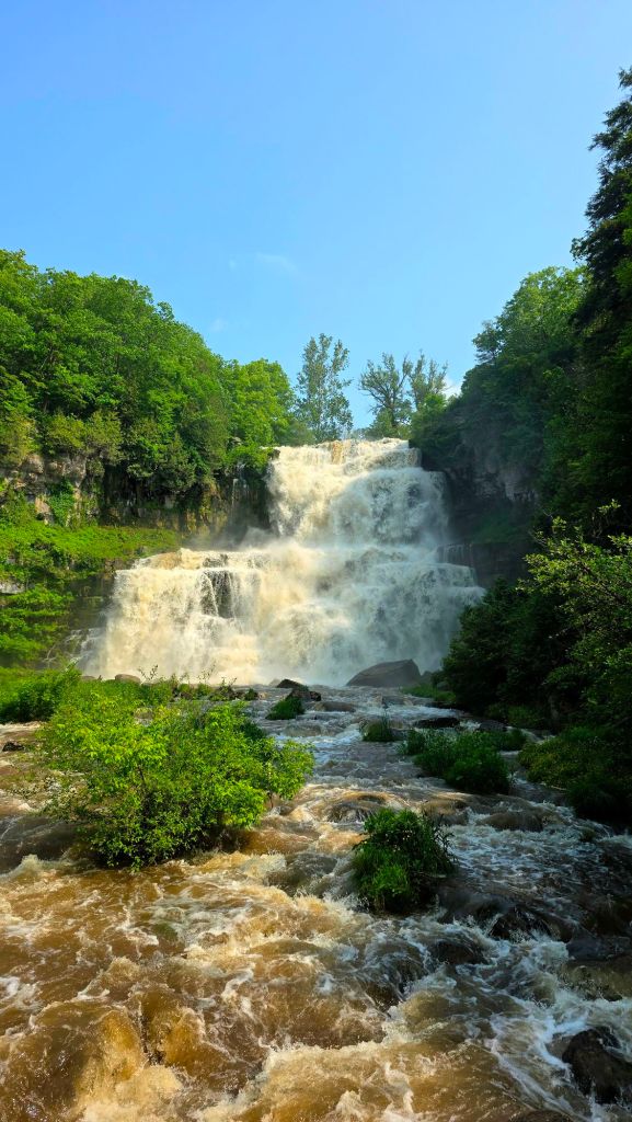 Look at all that rushing water!!! Chittenango Falls State Park in Cazenovia NY