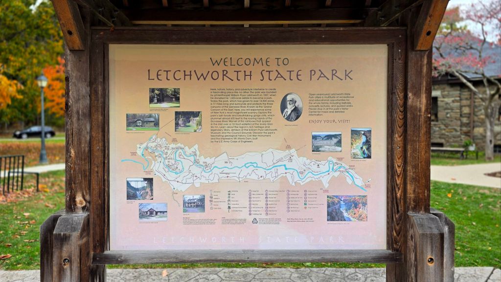 Letchworth State Park welcome sign