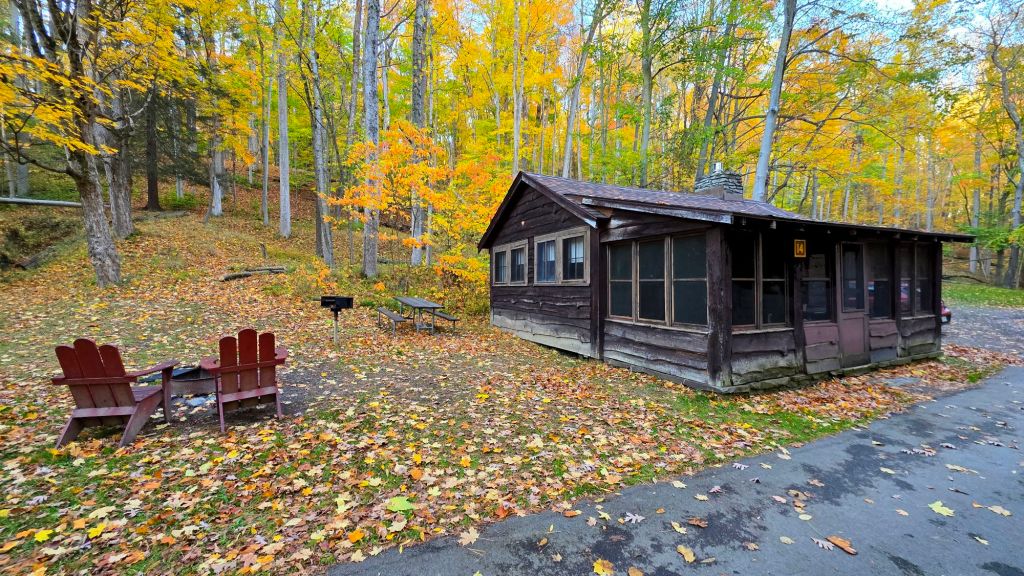 Letchworth State Park cabin B14 campsite October 2025