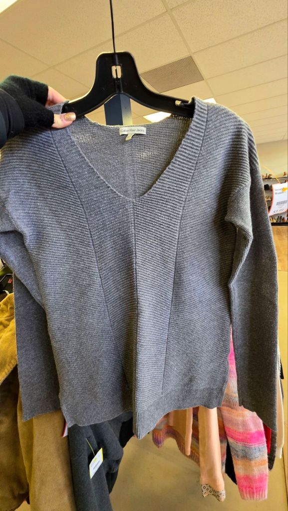 Calvin Klein Jeans V-neck grey gray sweater