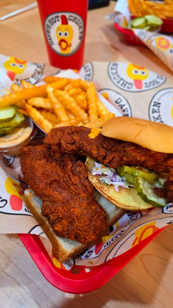 Dave's Hot chicken #3 slider tender meal medium heat