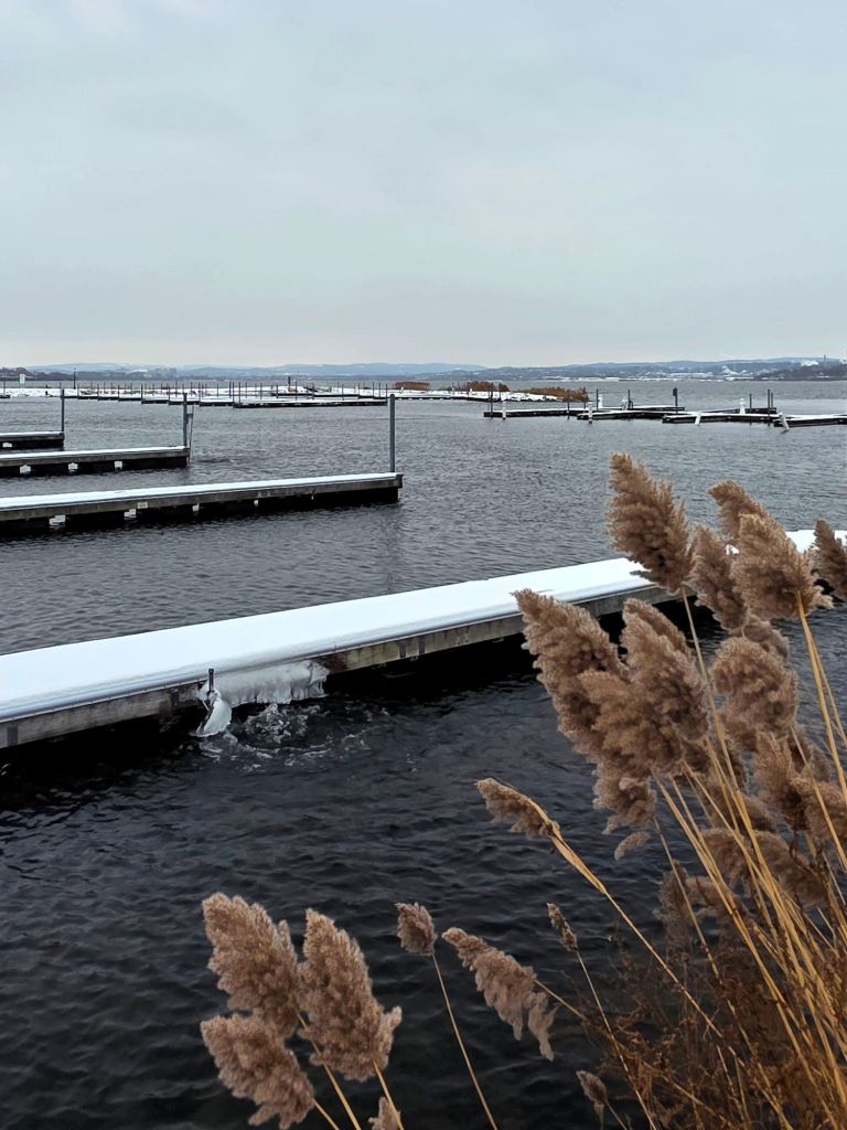 Onondaga Lake Park marina and boat launch during winter - December 2025