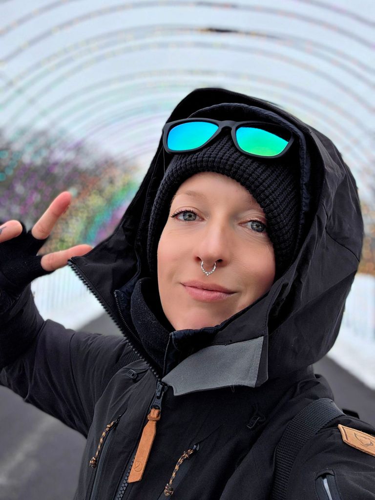 Kae Audhild selfie at Lights on the Lake in Liverpool, NY