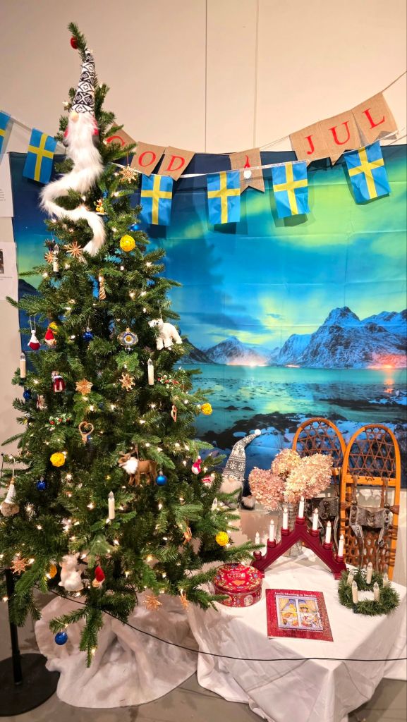 Sweden tree at Home for the Holidays 2025 at Roberson Museum in Binghamton, NY