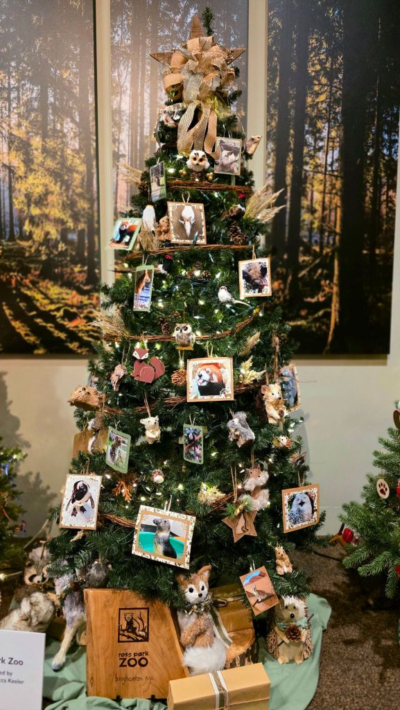 Ross Park Zoo Christmas tree at Roberson Museum in Binghamton, NY - home for the Holidays 2025