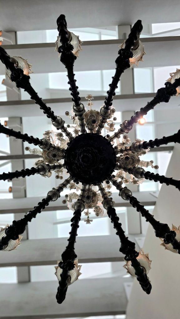 Incredible Gothic Glass chandelier at Corning Museum of Glass in Corning NY