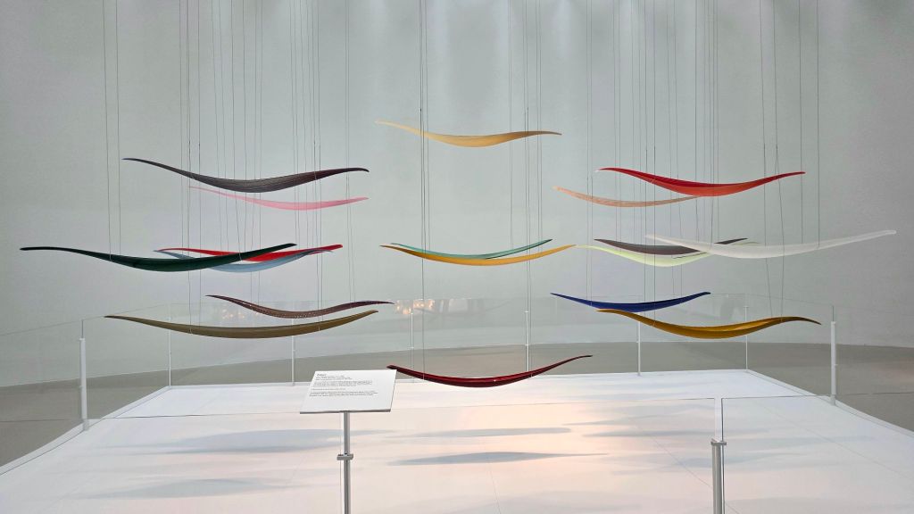 Glass boats ocean waves 60s 70s contemporary glass art at Corning Museum of Glass in Corning NY